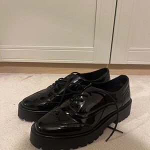 Primark Glossy Black Platform Mules